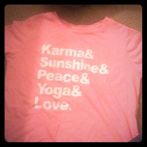 Pink T-shirt (karma&sunshine&peace&yoga&love)